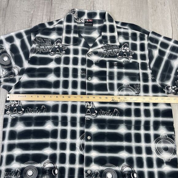 NEW SouthPole Short Sleeve Button Up Grey Silver Red Tab Baggy Shirt Men’s XL U - Picture 7 of 8